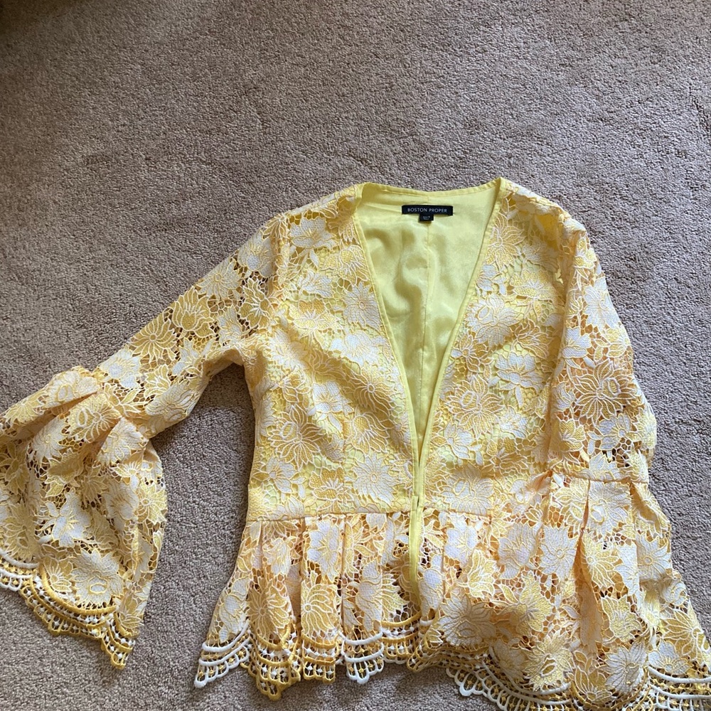 Yellow Lace Women's Top vintage